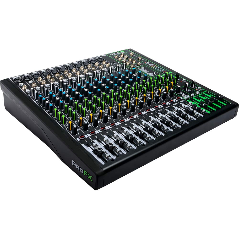 Mackie ProFX16v3 16-Channel USB Mixer with Professional Effects | Tascam Closed-Back Studio Headphones & Deco Gear Hard Case Bundle | Perfect for Live Performances, Studio Recording & DJ Setups