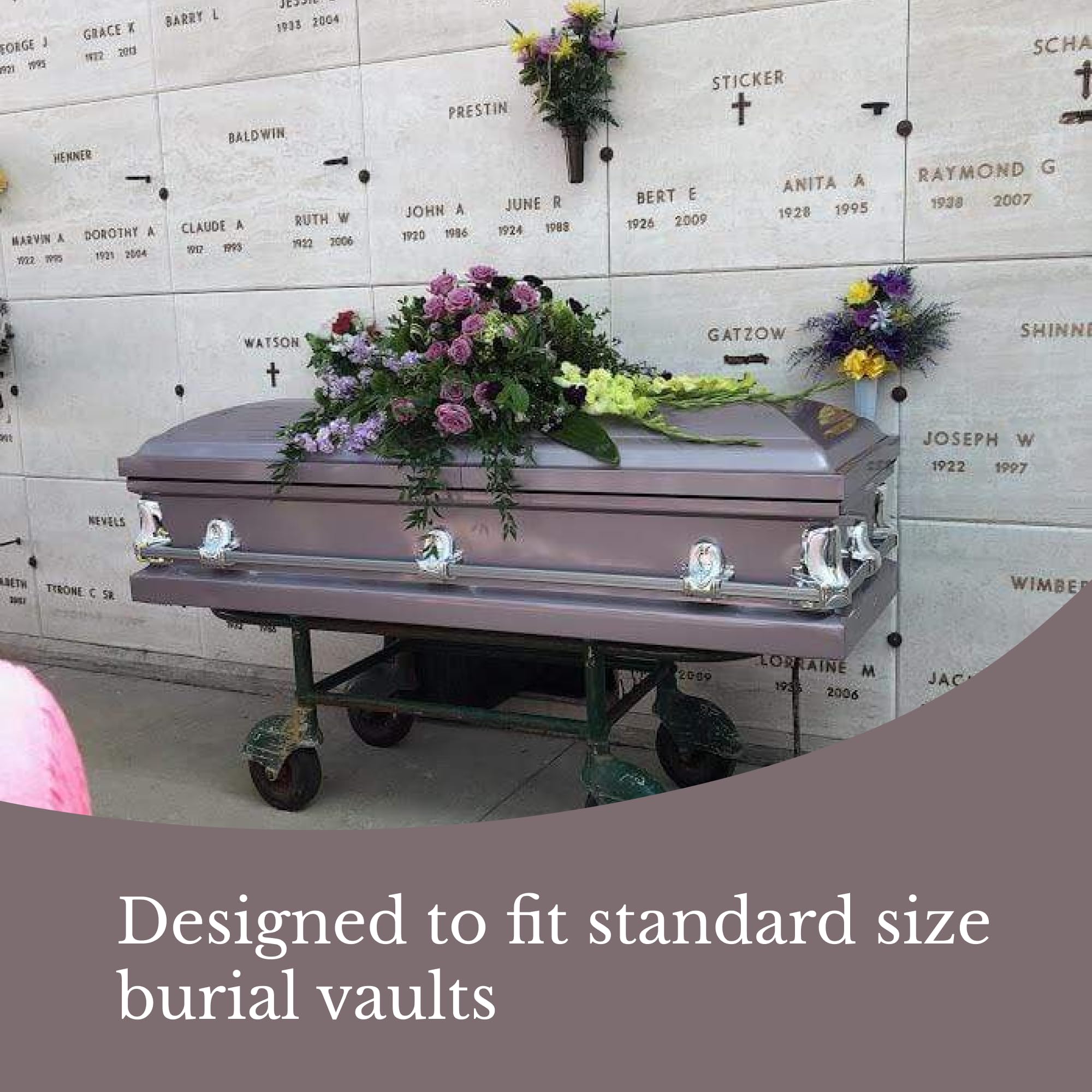 Titan Casket Elegant Orion Series - Handcrafted 20-Gauge Steel Casket with Luxurious Orchid Finish, Soft Pink Crepe Interior, Reinforced Handles, Adjustable Bed & Gasketed Sealer - Perfect for Memorial Services & Funeral Homes