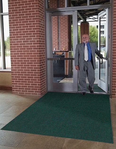 Waterhog Fashion Smooth Back Medium Gray 3' x 10' Drainable Entrance Mats - Premium Indoor/Outdoor Doormat for Home, Office & Commercial Use - Absorbs Water, Mud & Dirt at Entryways
