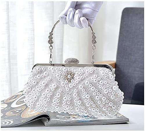 AYKDAS Women's Pearl Clutch Bag - Elegant Evening Purse for Wedding, Party & Banquet | Celebrity Style Crossbody Handbag for Cheongsam & Cocktail Dresses | Perfect Gift for Bridesmaids, Prom & Special Occasions | Great for Date Night, Galas & Formal Events | Ideal for Evening Parties & Luxury Events | Use for Bridal Showers, Red Carpet, Cocktail Parties & Anniversary Celebrations