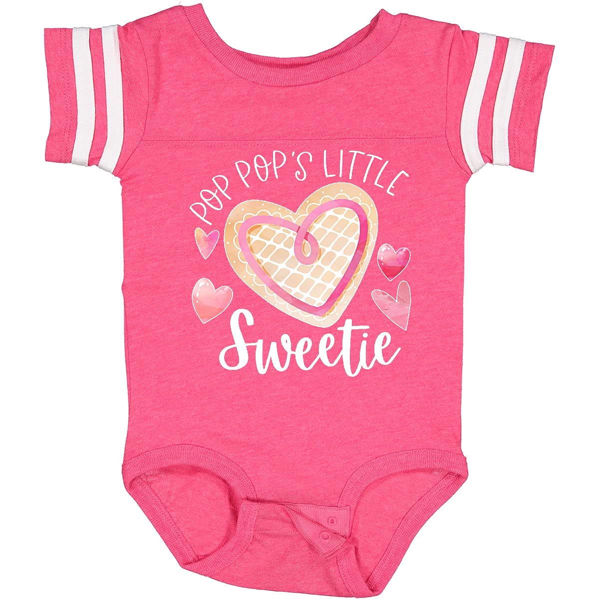 Inktastic Pop Pop's Little Sweetie Pink Heart Cookie Baby Bodysuit - Cute Outfit for Newborns, Infants & Toddlers - Perfect for Family Photos, Holidays & Special Occasions