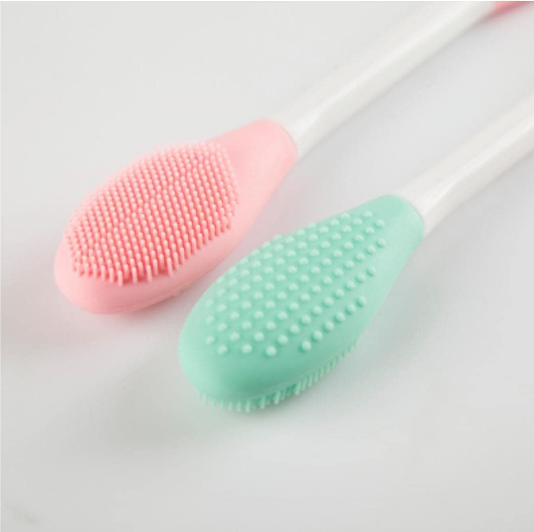 **Double-Ended Silicone Face Mask Brush for Mud, Clay & Charcoal Masks - Soft Makeup Applicator for Cream & Lotion - Perfect for Spa, DIY Skincare & At-Home Facials (1-Pack)**