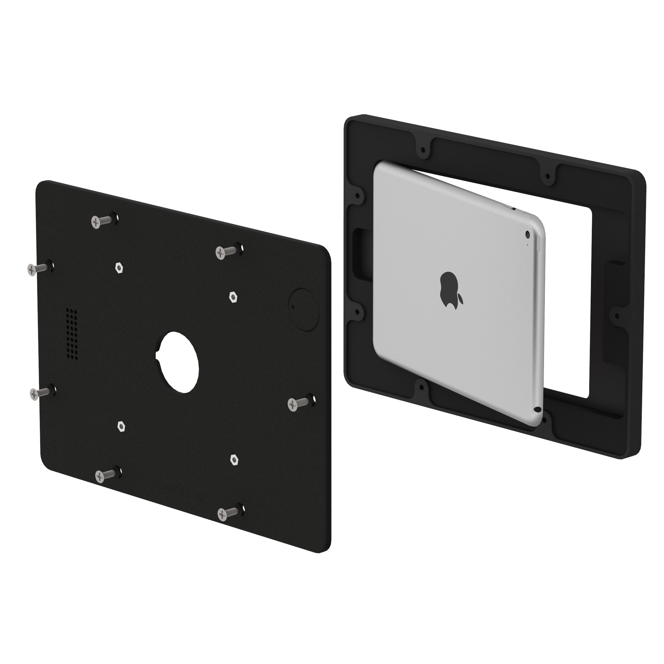 VidaMount Black Covered Home Button VESA Enclosure for iPad Mini 1/2/3 - Secure Wall Mount Bracket for Home, Office & Retail Displays