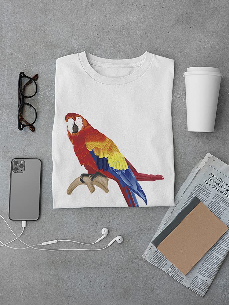 Stylish Red Macaw Graphic T-Shirt for Men - Comfortable Cotton Casual Tee for Everyday Wear, Street Style & Outdoors