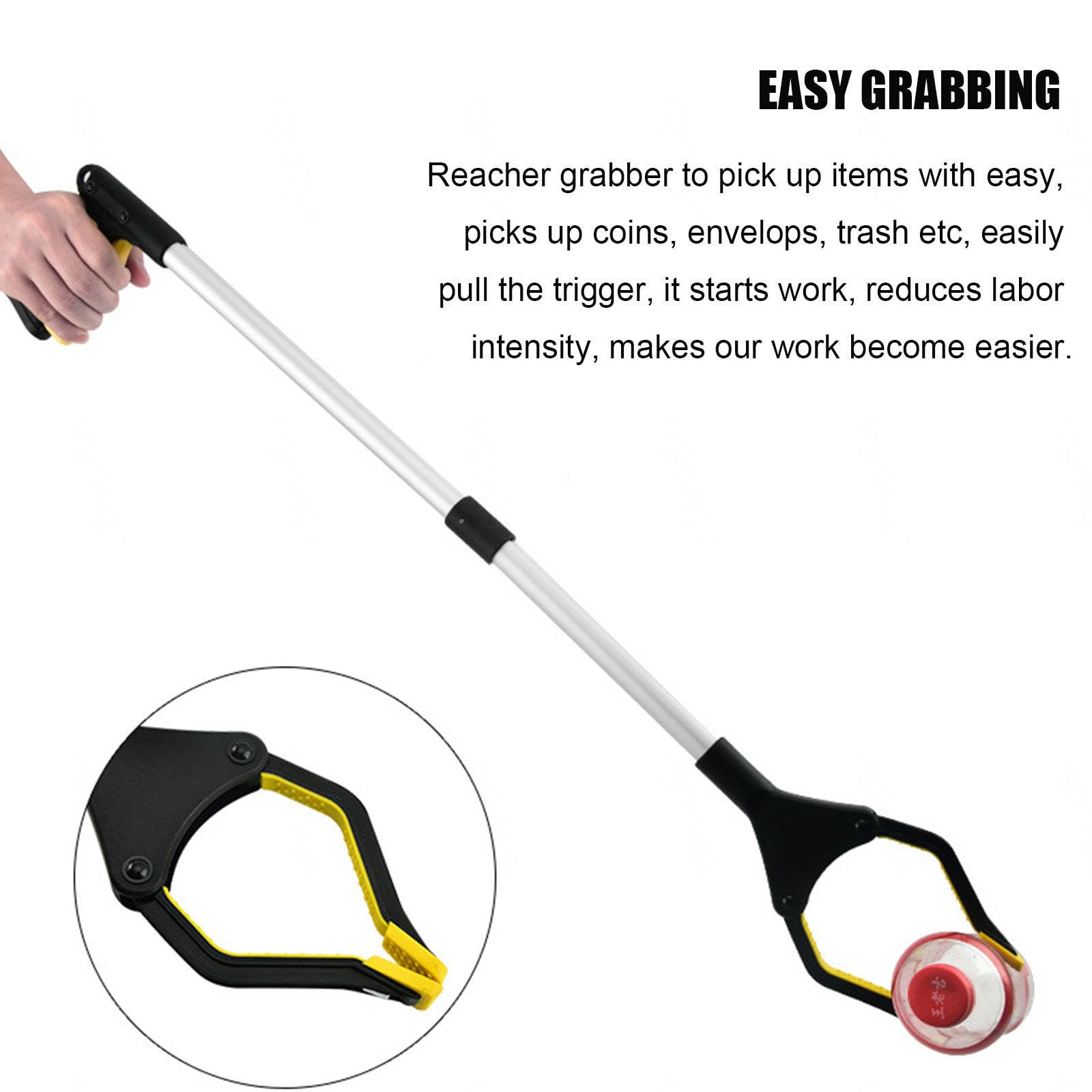 32 Inch Extra Long Lightweight Grabber Tool - 4 Pack Folding Reach Assist Tools for Elderly & Mobility Aid - Trash Picker, Litter Claw, Reacher Grabber (4 Colors) - Perfect for Home, Yard, Park & Outdoor Cleaning