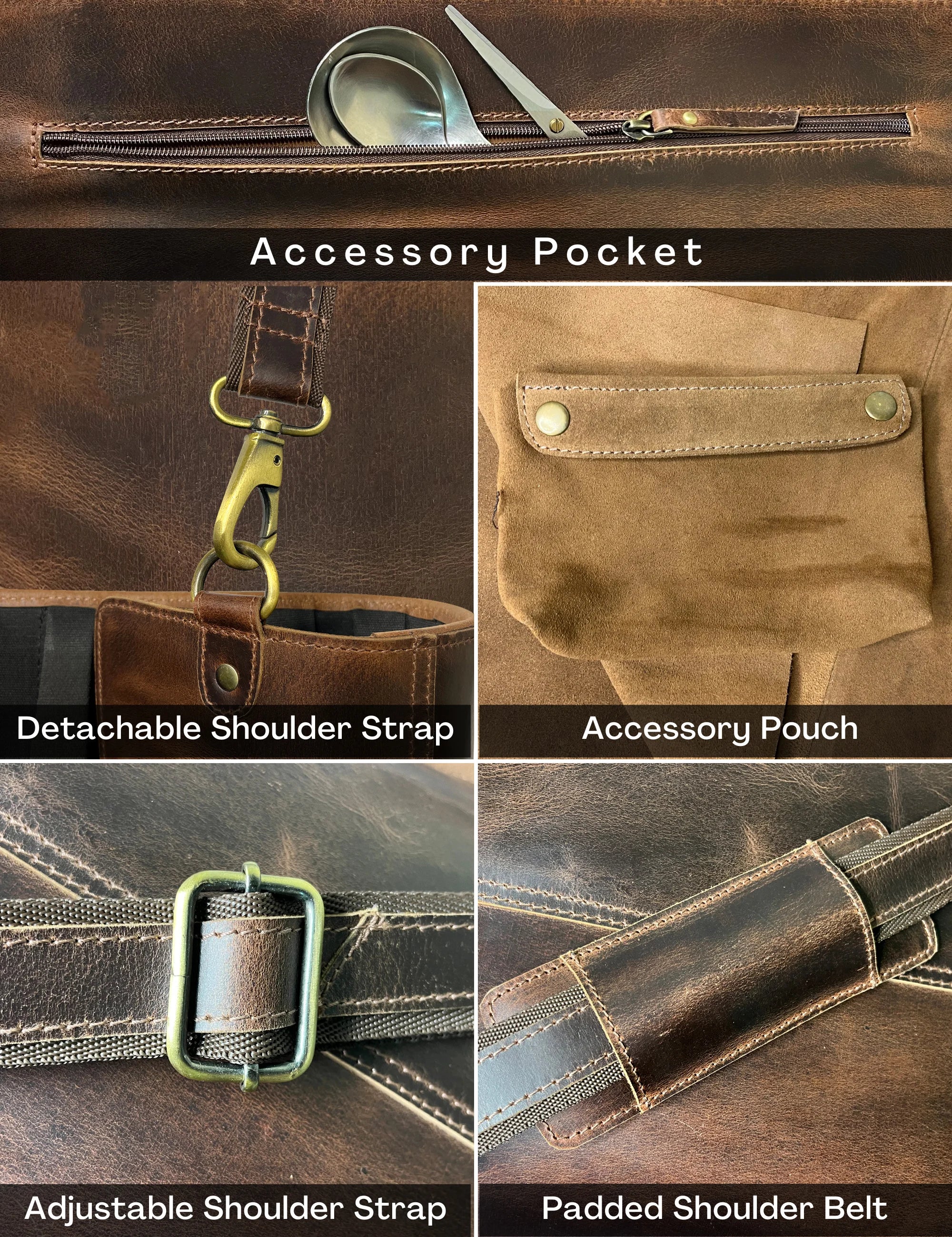 Premium Koch Knife Roll - Dark Brown Leather Knife Case for Chefs & Culinary Professionals - Perfect for Kitchen, Travel & Professional Cooking Classes