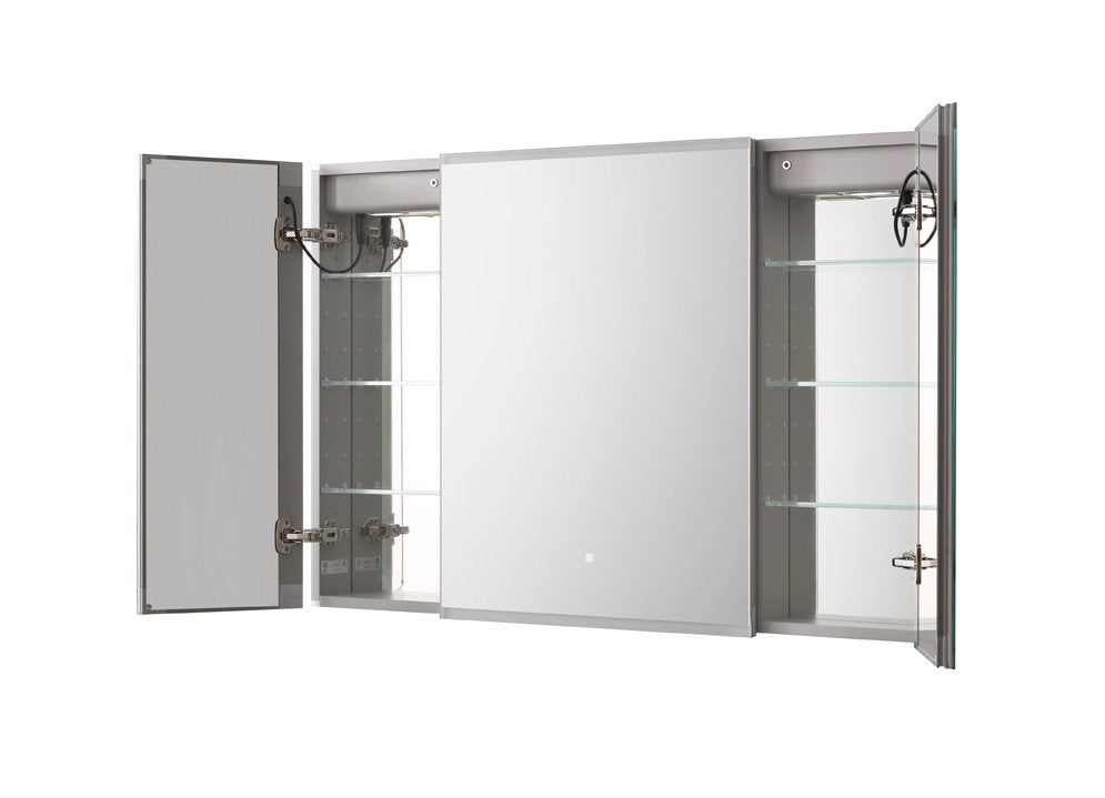 Aquadom Edge Royale 40x32 Inch LED Lighted Triple Door Bathroom Medicine Cabinet - Perfect for Modern Homes, Spas & Luxury Vanities