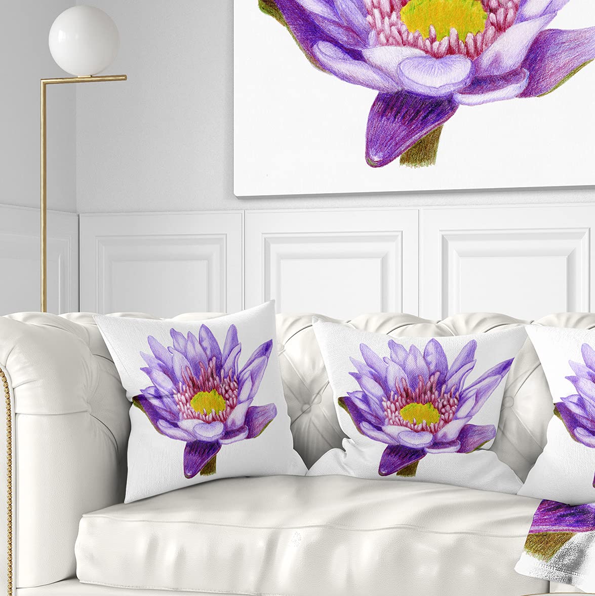 DesignQ CU7446 Soft Plush Pillow Cushion - 18x18 Inches Square Decorative Throw Pillow - Purple Velvet Cover for Sofa, Bed, Chair - Home Decor & Living Room Accessories
