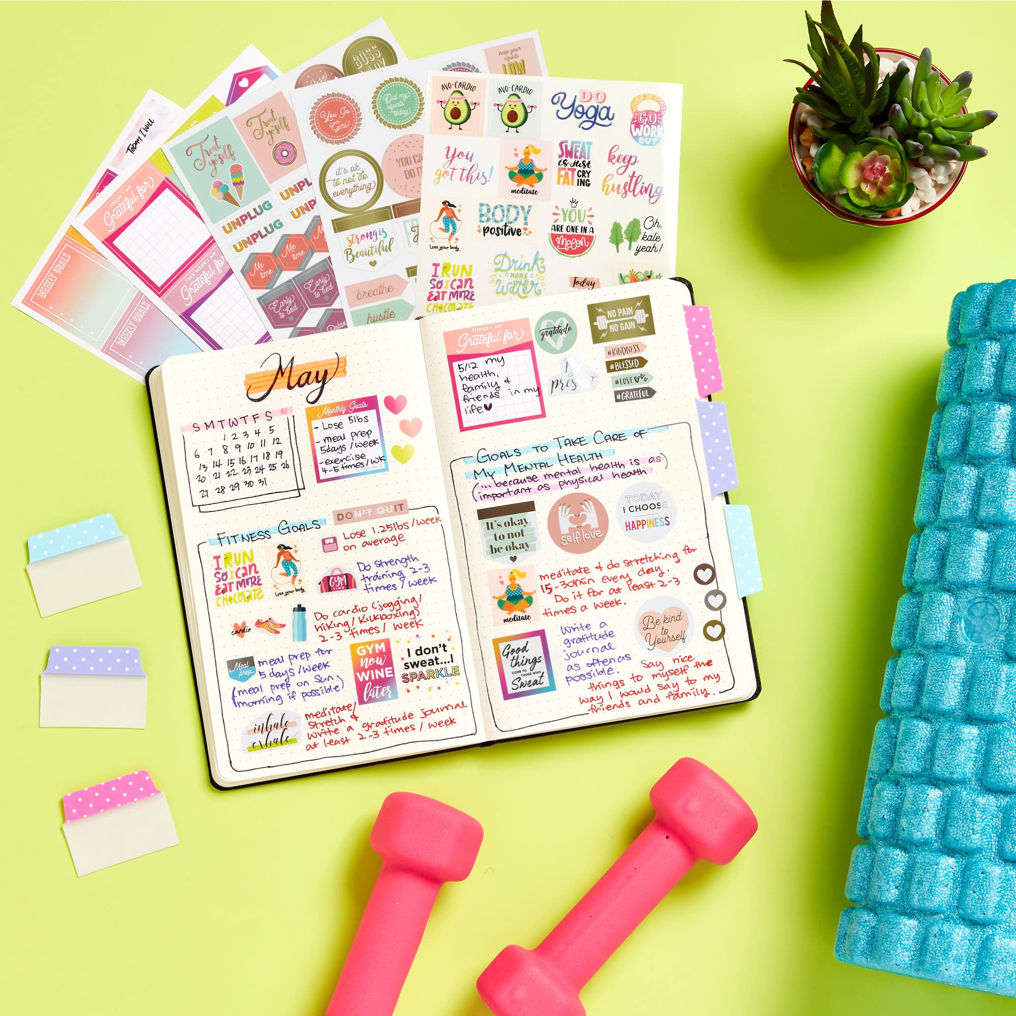Avery Fitness Planner Stickers Pack - 1,362 Health & Workout Stickers for Planners, Journals, Calendars | 30 Sheets Motivational Sticker Set (6787) | Perfect for Fitness Tracking, Goal Setting & Bullet Journaling