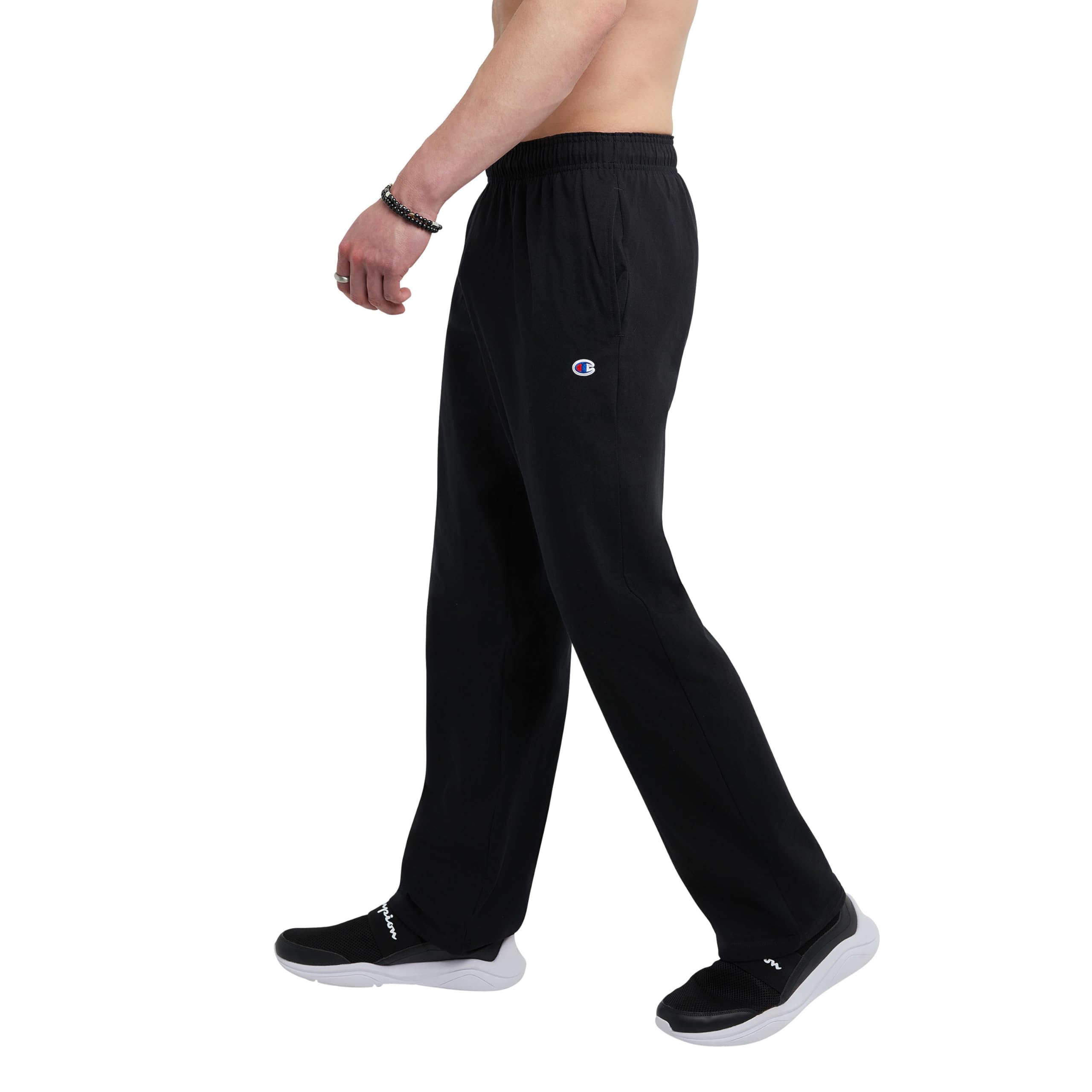 Champion Men's Lightweight Open-Hem Lounge Pants - Comfortable Jersey Fabric for Relaxation & Sleep (Regular & Big & Tall Sizes) - Perfect for Home, Gym, and Travel