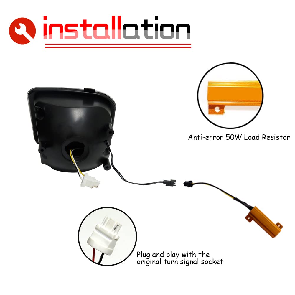 Clear Lens Switchback White/Amber Sequential LED Turn Signal Lights - Compatible with 2006-2010 Hummer H3 & H3T Front Bumper Corner Side Marker - Perfect for Off-Roading, Night Driving & Enhanced Visibility