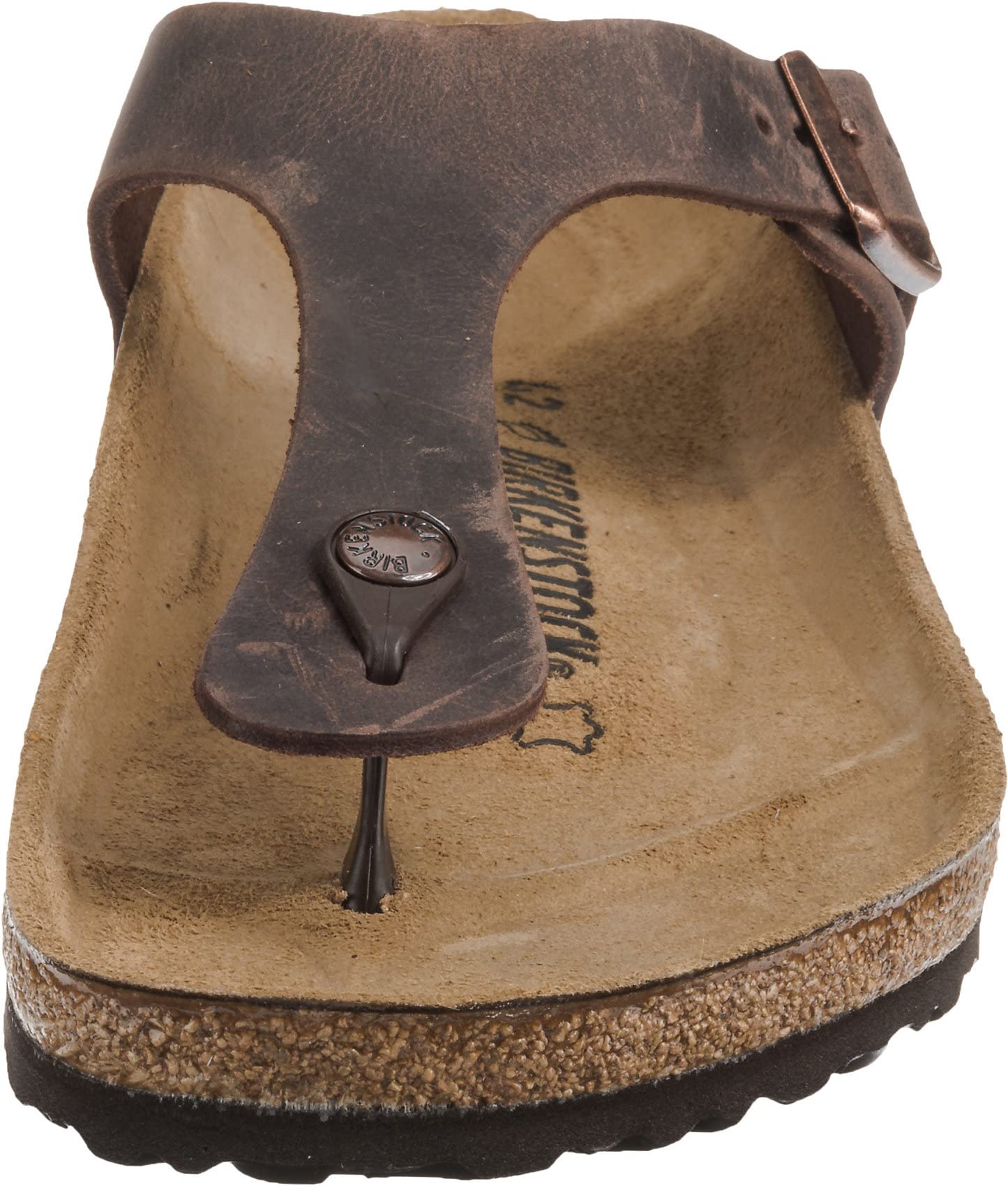BIRKENSTOCK Gizeh Women's Sandals - Oiled Leather in Habana Brown - Size 39 (US Women's 8-8.5) | Comfortable Footbed for Walking, Casual Wear & Summer Outfits