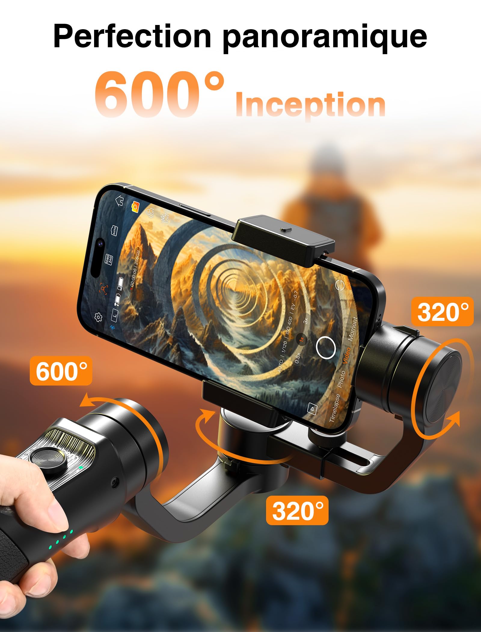 Hohem iSteady Mobile+ 2024 3-Axis Smartphone Gimbal Stabilizer for iPhone 15/14/13/XR, Samsung Galaxy & Huawei - Up to 280g Payload, Portable with App Control - Perfect for Vlogging, Live Streaming & Smooth Video Recording