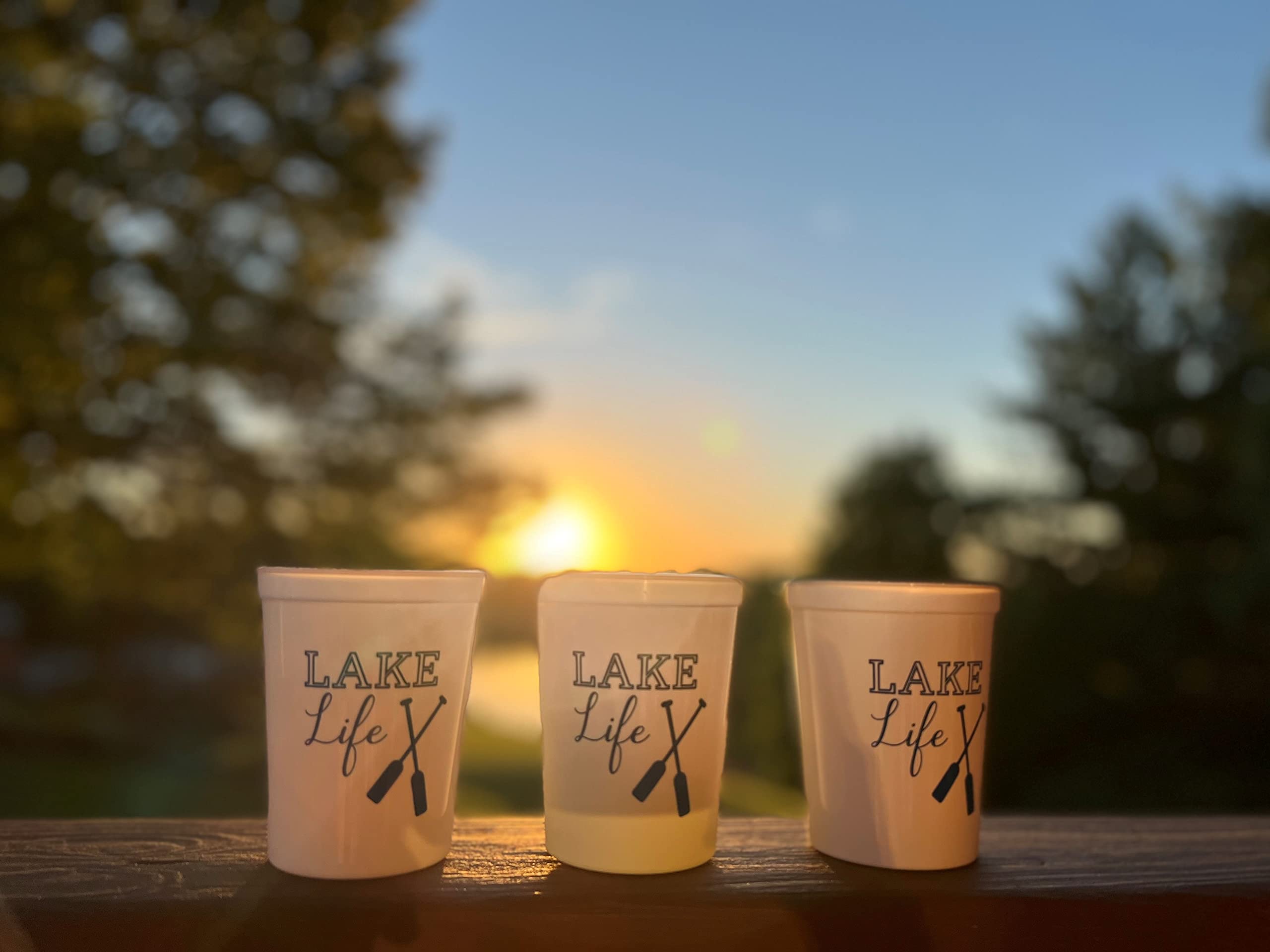 Funky Junque Girls Weekend Lake Cups - 16oz Durable Plastic Tumblers with Fun Lake Sayings, Dishwasher Safe, Set of 12 White Lake Life Cups - Perfect for Summer Parties, Beach Vacations & Outdoor Gatherings