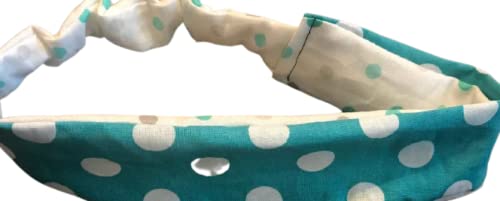 Blue and White Polka Dot Headband for Women - Stylish Hair Accessories for Running, Workouts, Yoga & Everyday Fashion