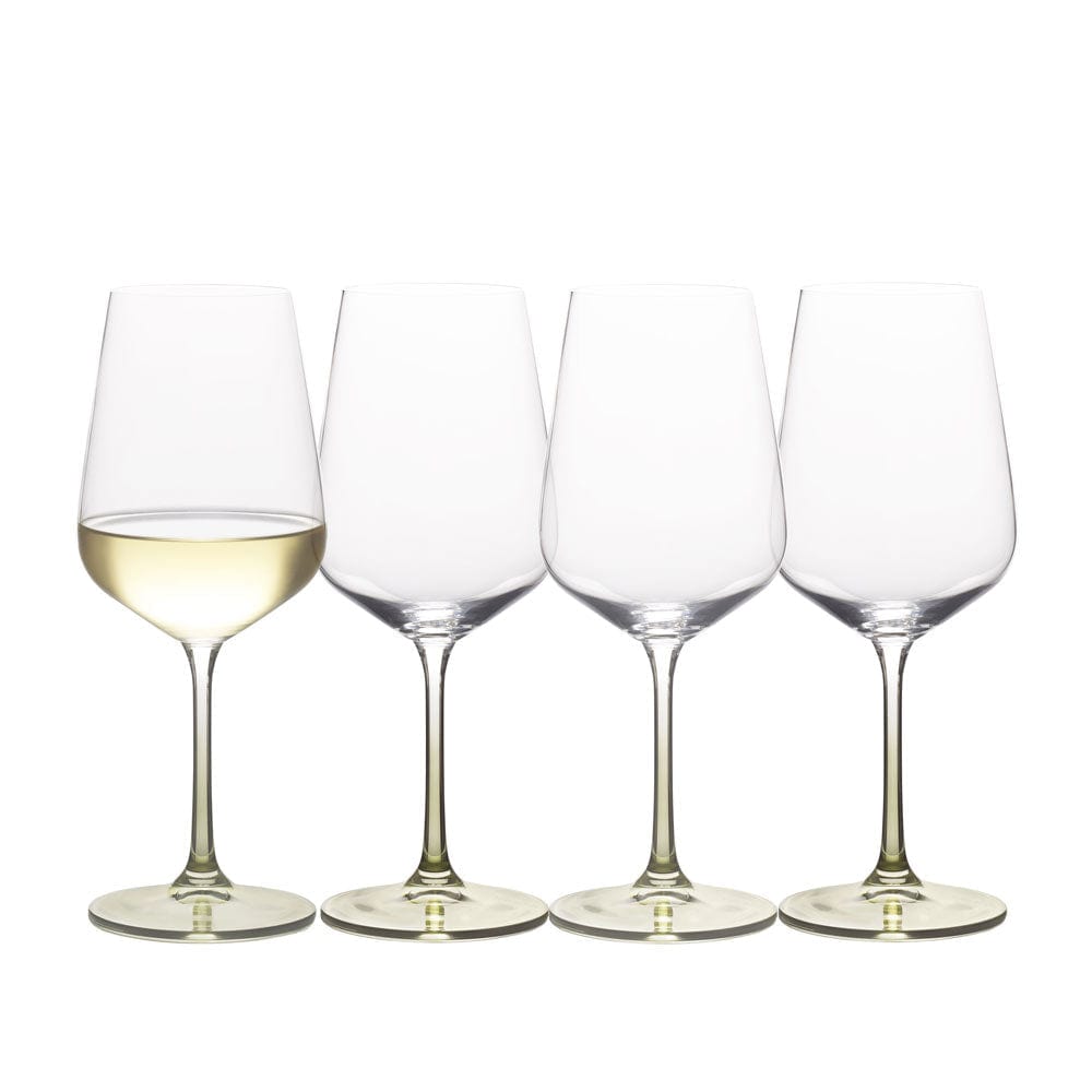 Gianna Ombre Sage Wine Glasses Set of 4 - Elegant Stemware for White Wine, Dinner Parties & Home Decor - Perfect for Wedding Gifts, Housewarming & Entertaining
