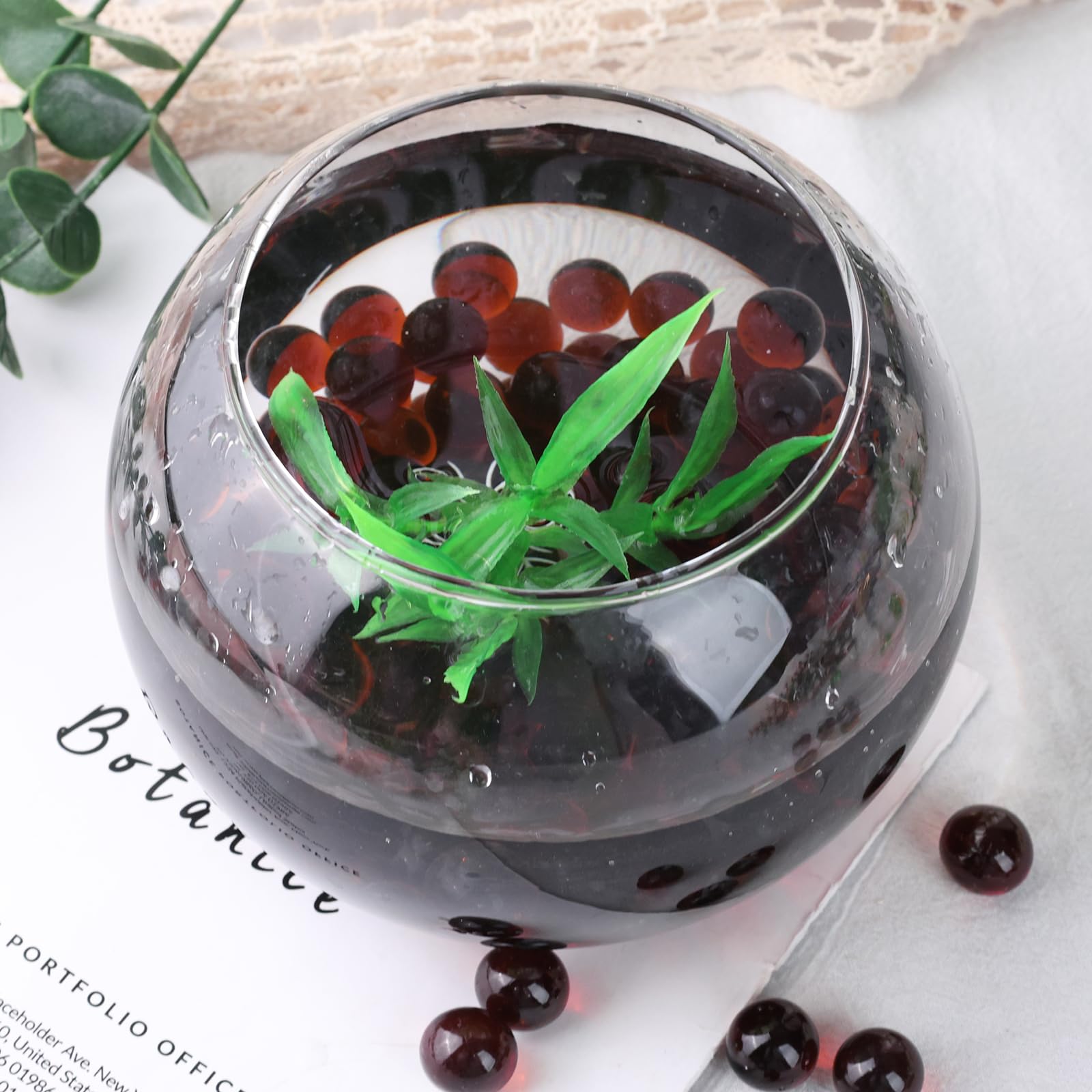 FUTUREPLUSX 3LB Amber Glass Marbles Bulk - 0.63 Inch Round Vase Fillers for Home Decor, Kids Crafts & DIY Projects - Perfect for Centerpieces, Terrariums, and Sensory Play