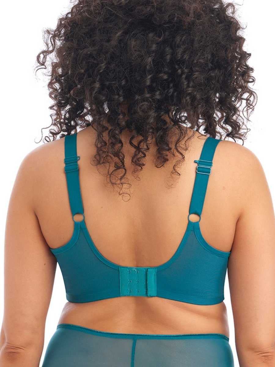 Elomi Women's Matilda Plunge Bra - DD+ Size, Sheer Mesh Cups with Side Support & Adjustable J-Hook for Racerback | Perfect for Yoga, Workouts & Everyday Comfort