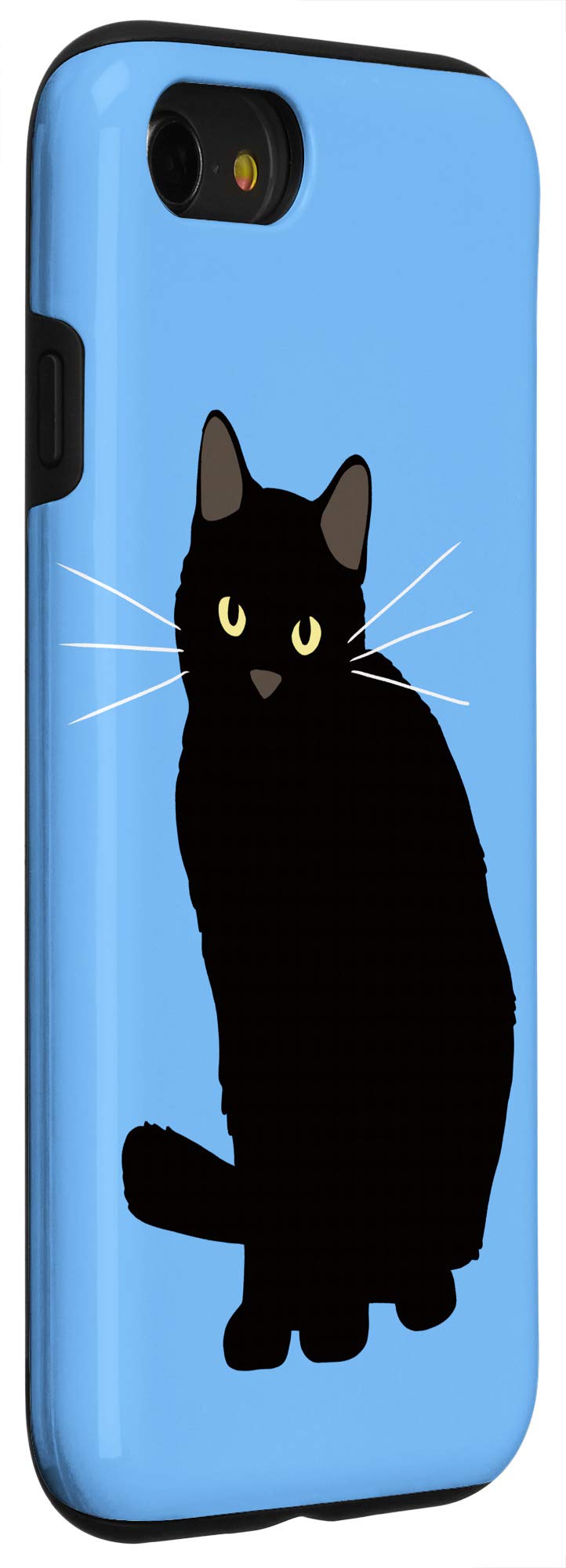 iPhone SE (2020) / 7 / 8 Cute Black Cat Drawing Phone Case - Perfect Gift for Cat Lovers & Cat Moms - Durable Protective Cover for Everyday Use