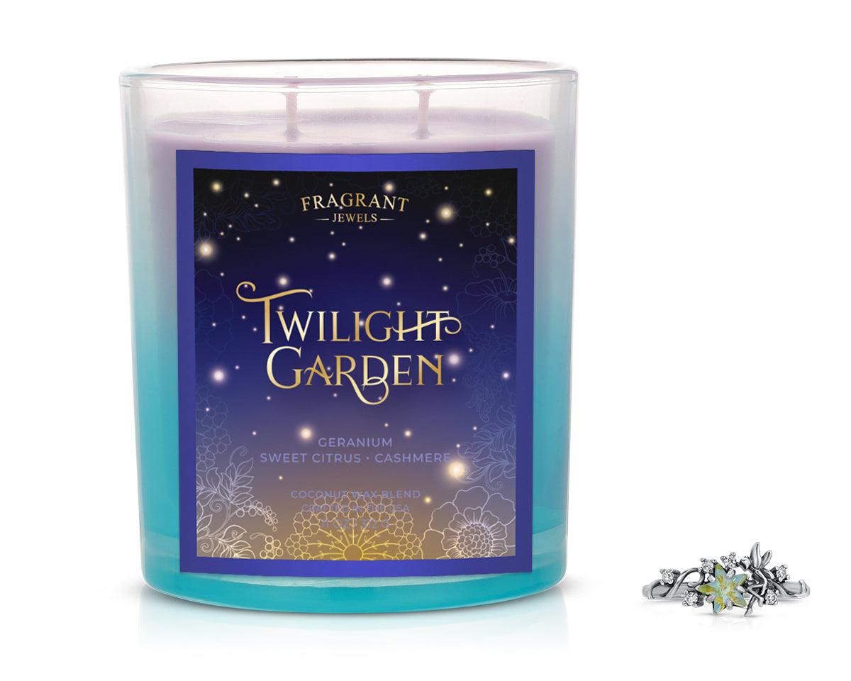 Twilight Garden Scented Jewelry Candle - Handmade Soy Wax Candle with Hidden Ring Inside - Perfect for Romantic Gifts, Home Decor & Relaxation