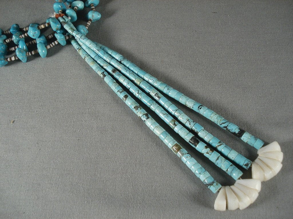 134 Gram Yazzie Vintage Navajo Native American Turquoise Necklace - Handmade Jewelry for Women, Boho Style Accessories - Perfect for Festivals, Weddings & Everyday Wear