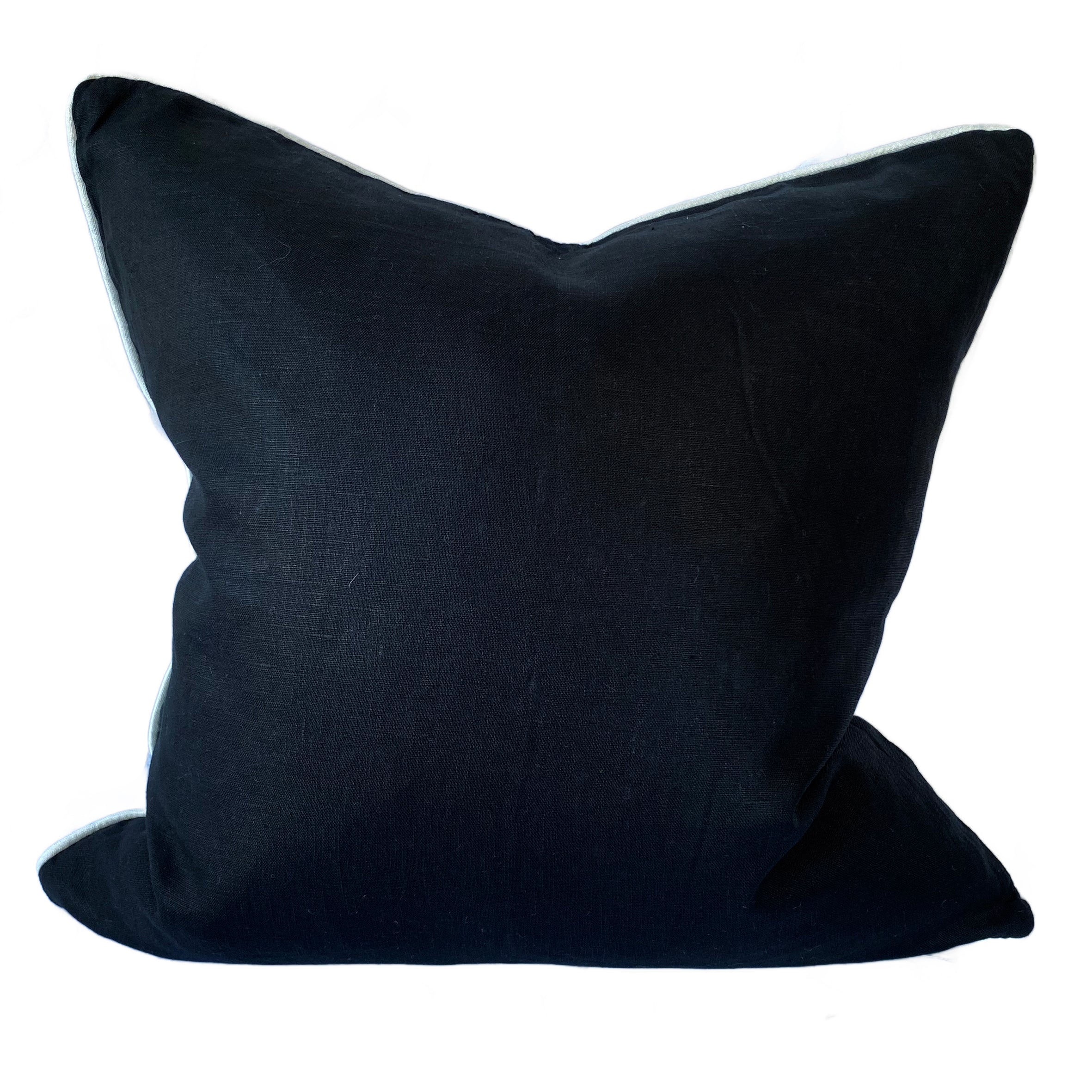 Zaab Geneva Black Square Filled Cushion 50x50cm - Premium Sofa Throw Pillow for Living Room, Bedroom & Office Decor