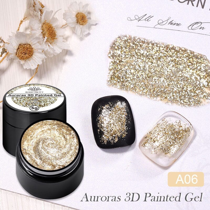 Auroras 3D Painted Gel A01 5ml Nail Art Polish - Long Lasting High Gloss UV Gel for Nail Extensions & Manicures | Perfect for Salon, Home Use & Special Occasions