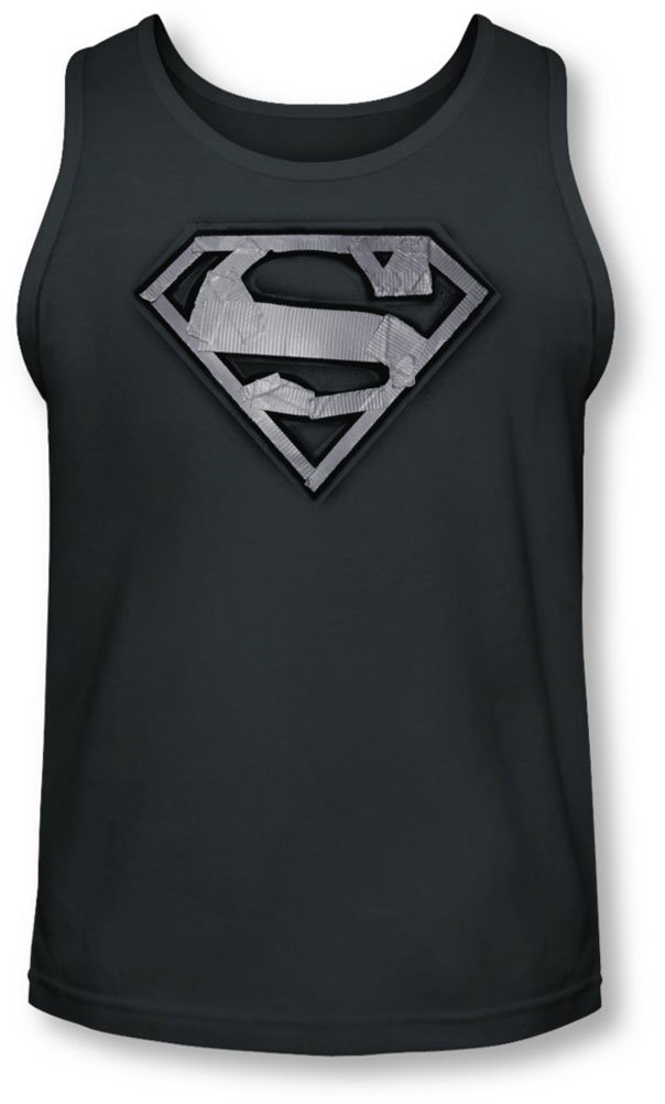 Superman Men's Duct Tape Shield Tank Top - Comfortable Superhero Graphic Tee for Cosplay, Comic Con & Casual Wear