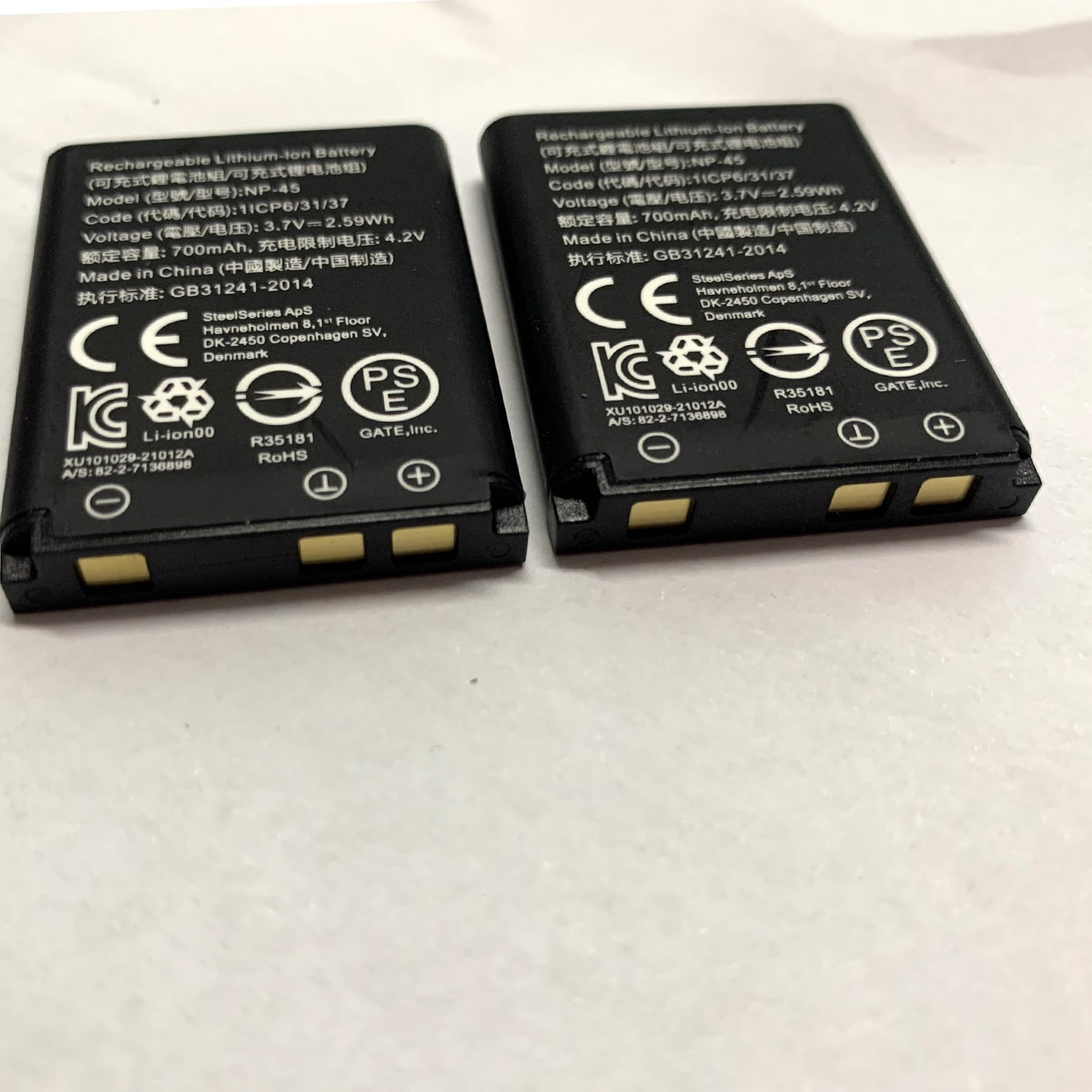 SteelSeries Arctis Nova Pro Wireless Headset Battery Replacement NP-45 - 2-Pack Compatible with Xbox & PlayStation - Long-Lasting Gaming Headset Batteries for Extended Play Sessions