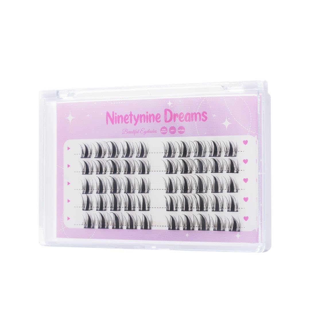 50PCs 3D Fairy Lashes - Natural Lightweight False Eyelashes with Thin Band for Daily Wear | Reusable Volume Lashes Clusters for Manhua Style Makeup | Perfect for Parties, Weddings & Special Occasions