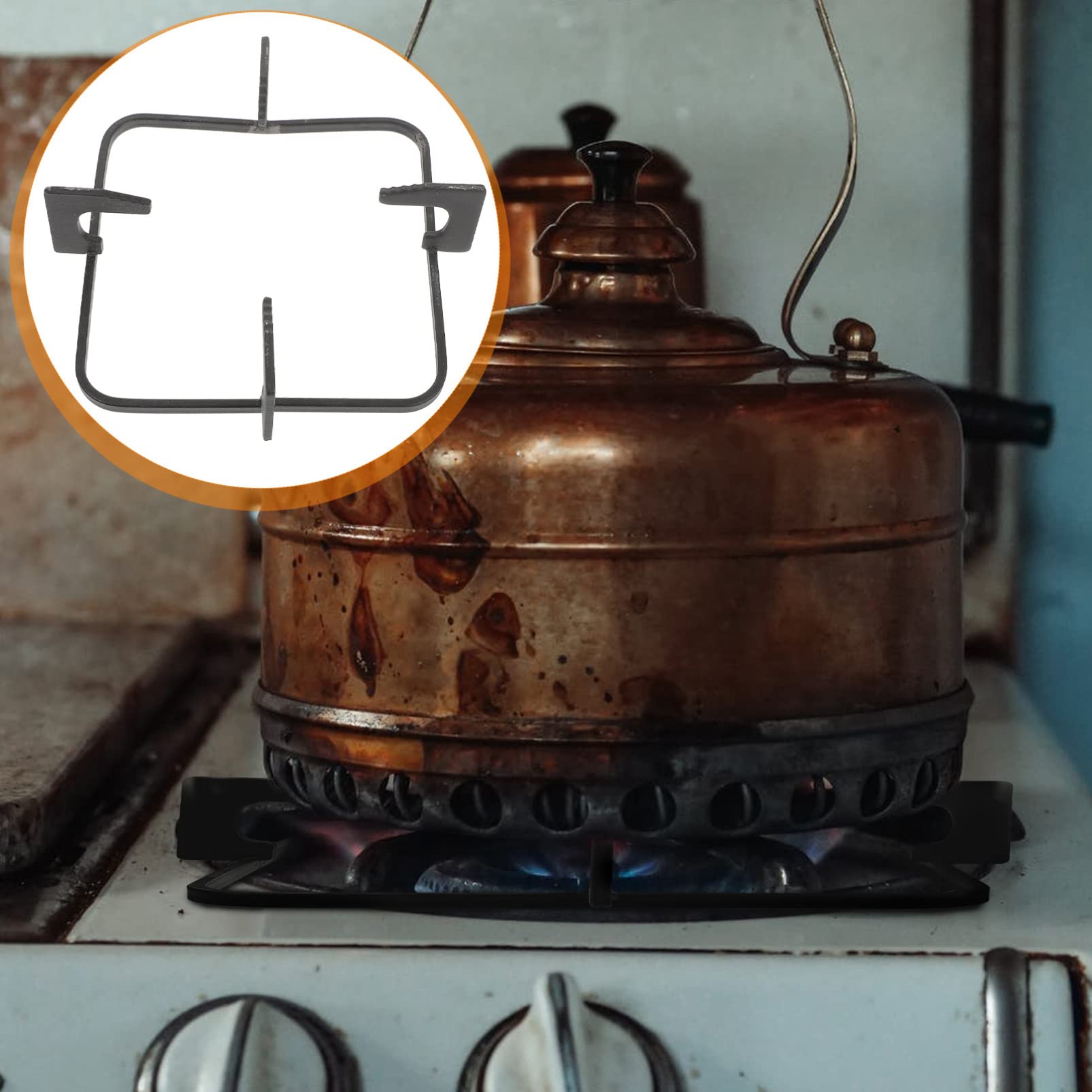 1pc Heavy Duty Cast Iron Gas Stove Bracket - Fire Stove Stand, Burner Rack & Stove Holder for Outdoor Camping, BBQ & Kitchen Use