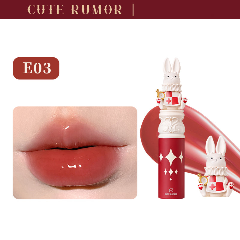 CuteRumor Wonderland White Rabbit Crystal Jelly Lip Gloss - Hydrating & Shiny Lip Gloss for Women, Long Lasting Moisturizing Lip Balm - Perfect for Daily Wear, Parties & Makeup Looks