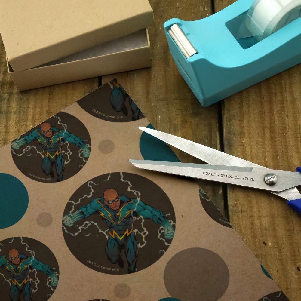Justice League Black Lightning Premium Kraft Gift Wrap Roll - DC Comics Superhero Wrapping Paper for Birthdays, Holidays & Special Occasions