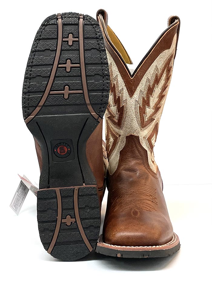 Laredo 7862 Men's Koufax 11 Square Toe Western Work Boots in Tan - Durable Cowboy Boots for Ranch Work, Rodeo & Outdoor Activities