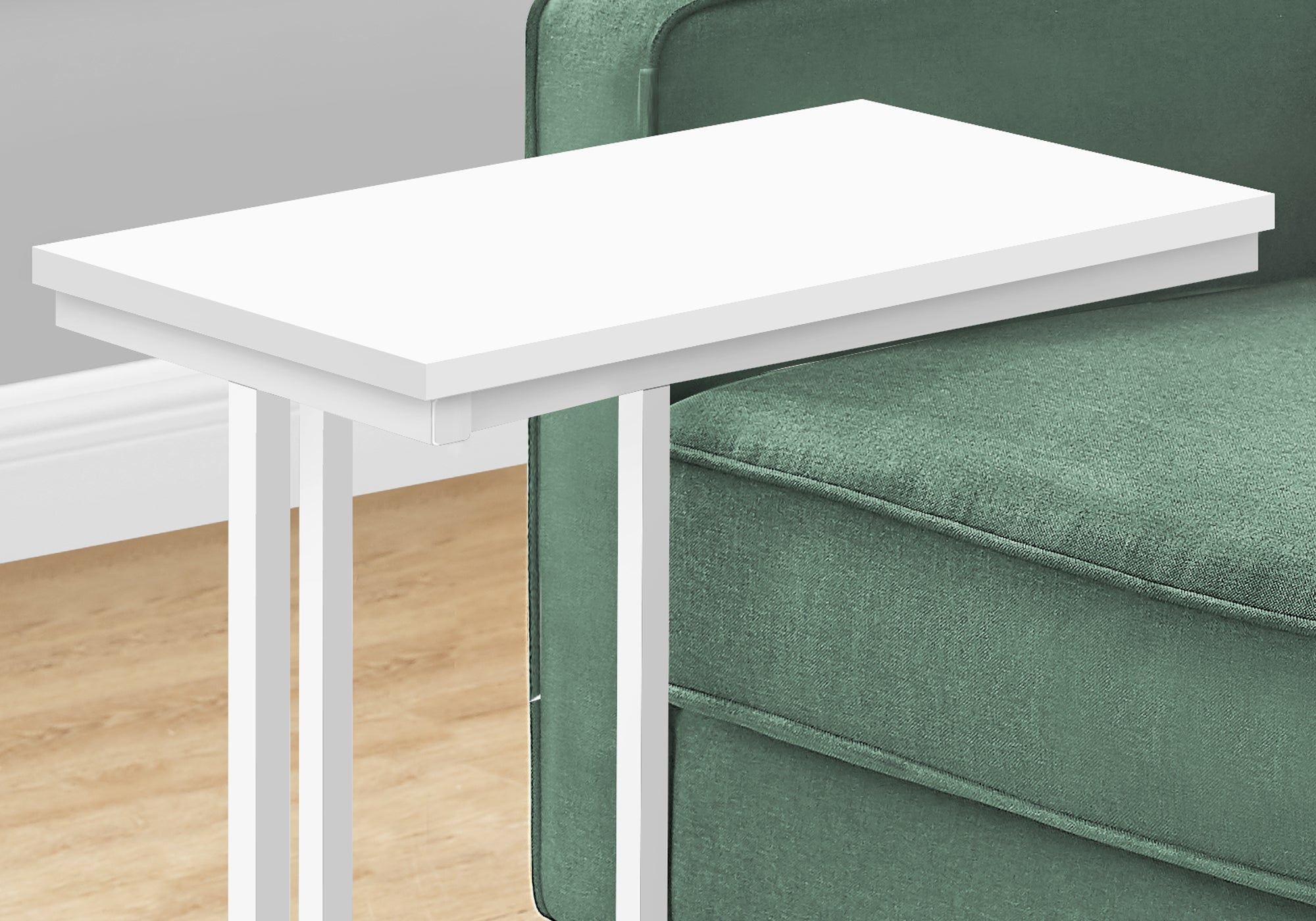 Modern White Metal Accent Table - 25 Inch Height for Living Room, Bedroom, or Entryway Decor