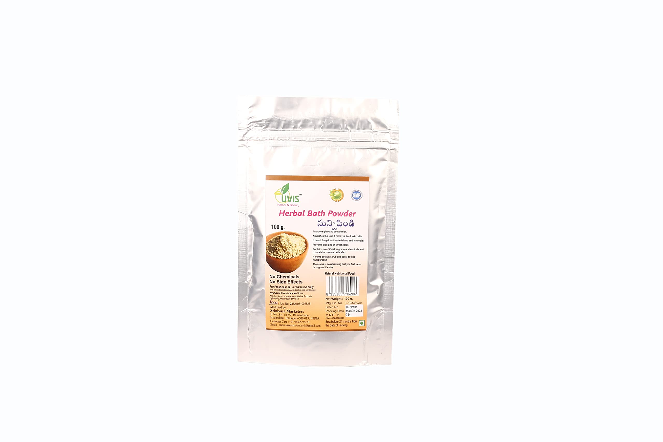 UVIS Herbal & Beauty Natural Herbal Bath Powder 100g - Organic Ayurvedic Detox & Relaxation for Spa, Self-Care & Stress Relief