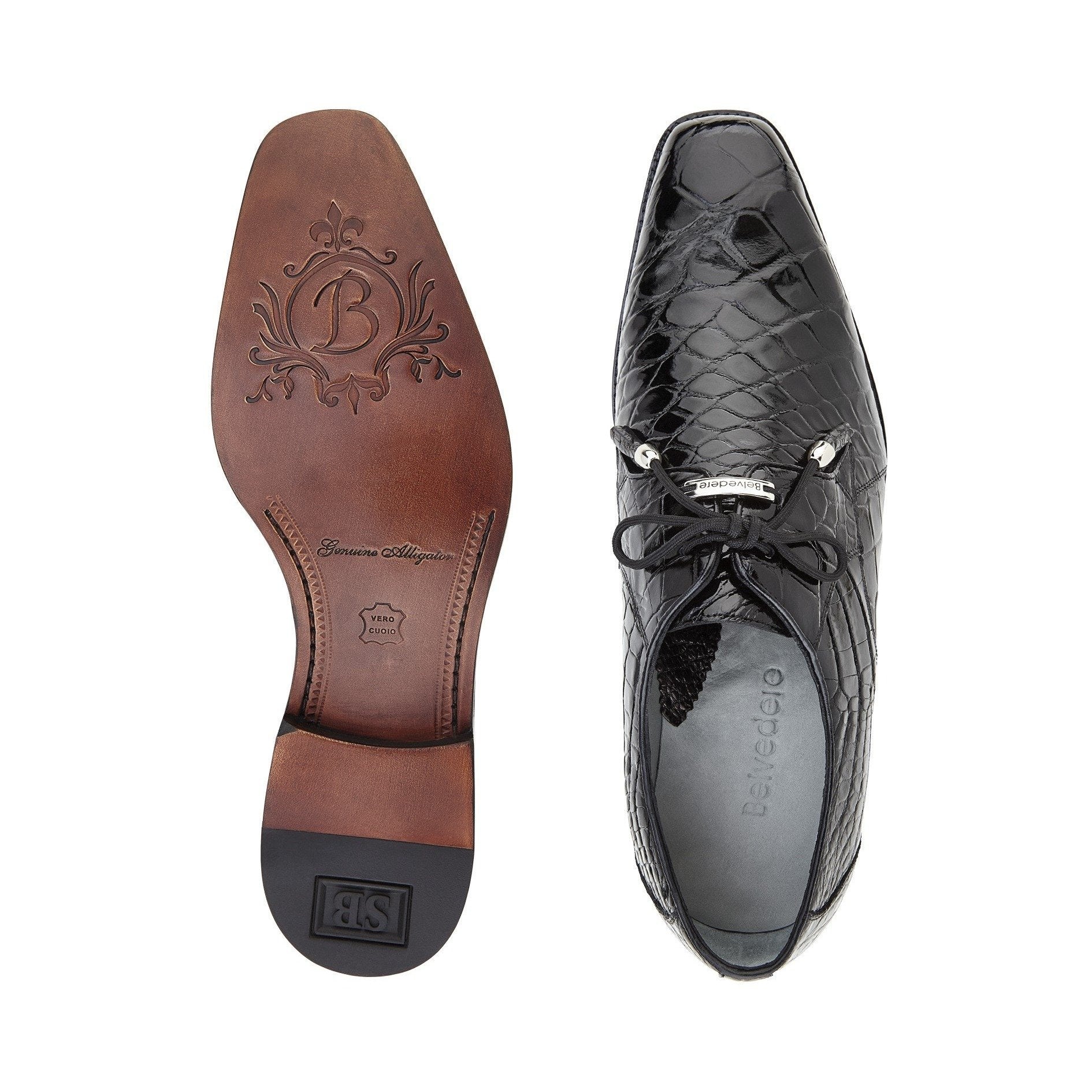 Belvedere Lago 14010 Black Leather Dress Shoes for Men - Size 11.5 & 13 - Premium Formal & Business Attire Footwear - Perfect for Office, Weddings & Special Occasions