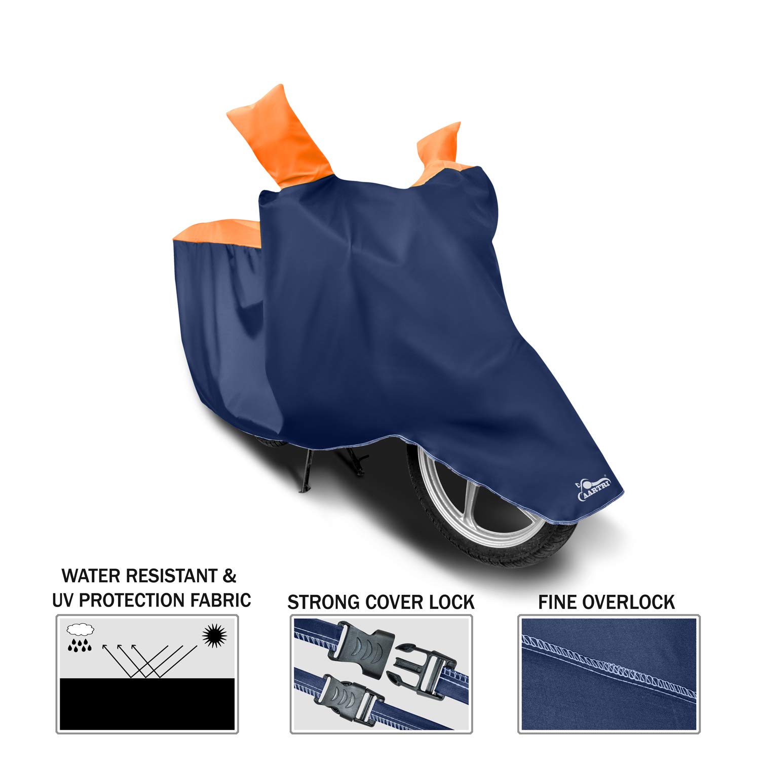 Avon E Star (BS-2,3,4,6) UV Protection & Dustproof Body Cover - Strip Orange | Motorcycle Accessory for Outdoor Riding & Parking Protection