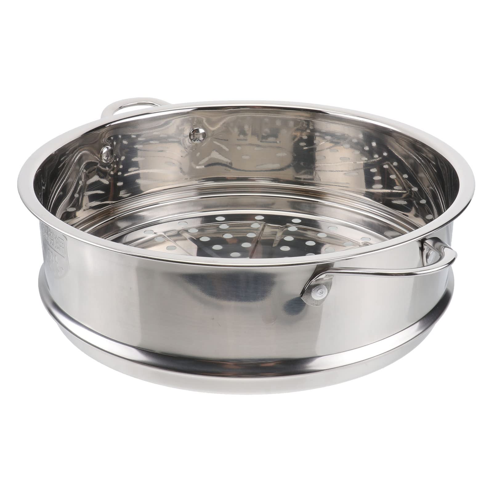 OSALADI 22cm Stainless Steel Steaming Basket - Round Dim Sum Steamer Insert for Cooking, Fish, Pasta & Vegetables | Durable Metal Food Steamer Rack Cookware (Silver) | Perfect for Asian Cuisine, Healthy Meal Prep & Kitchen Cooking