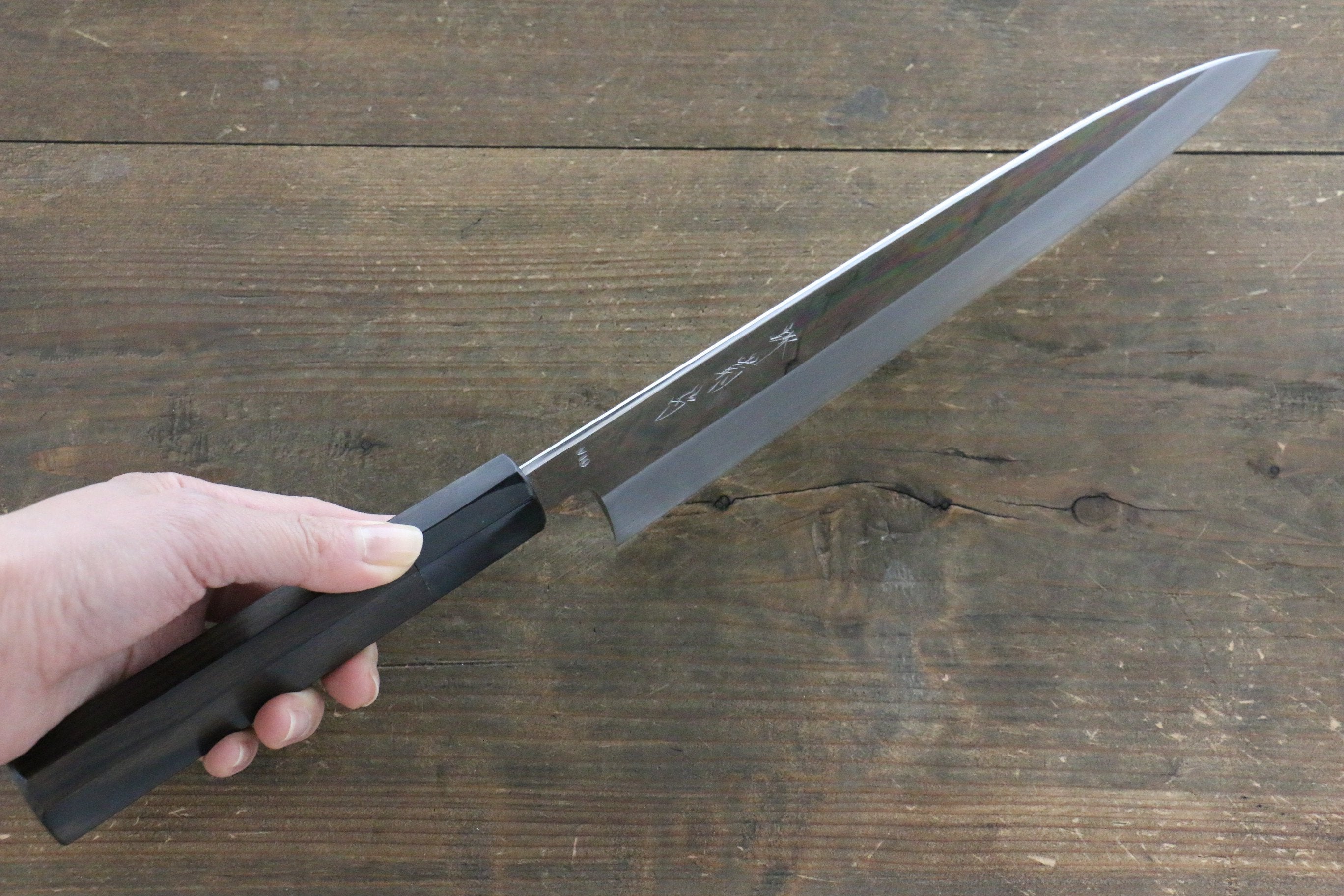 Premium Kikumori VG10 Japanese Chef Knife 240mm - Mirror Polished Gyuto with Ebony Handle - Professional Kitchen Knife for Slicing, Dicing & Meat Cutting - Perfect for Chefs & Home Cooking
