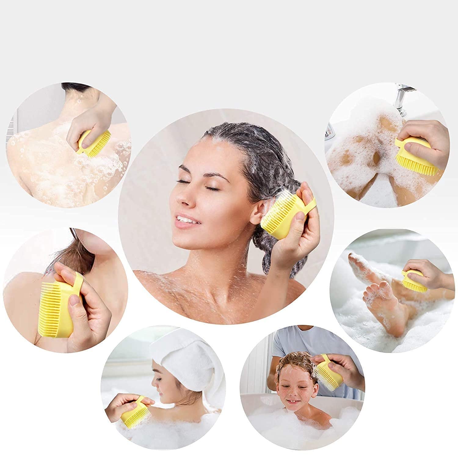 EVERNEST Silicone Body Brush with Shampoo Dispenser - Exfoliating & Massage Bath Brush for Deep Cleaning, Gentle Skin Care - Soft Shower Brush for Men & Women (Multicolor) - Perfect for Spa, Home Bath & Gift Ideas