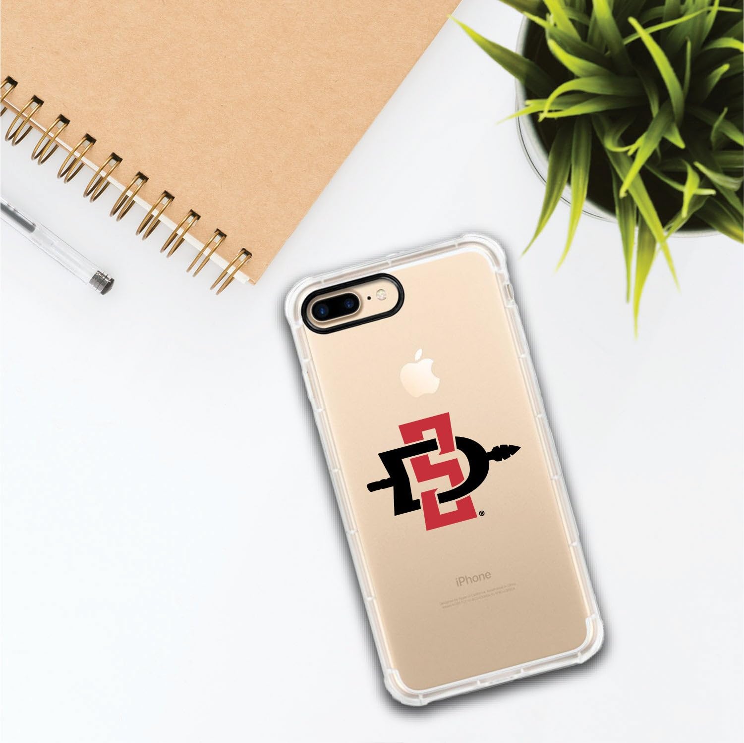 OTM Essentials Rugged Phone Case for iPhone 12/12 Pro - Shockproof Protective Cover with Tough Edge in Classic White | San Diego State University SDSU Themed | Perfect for College Students, Outdoor Activities & Daily Protection
