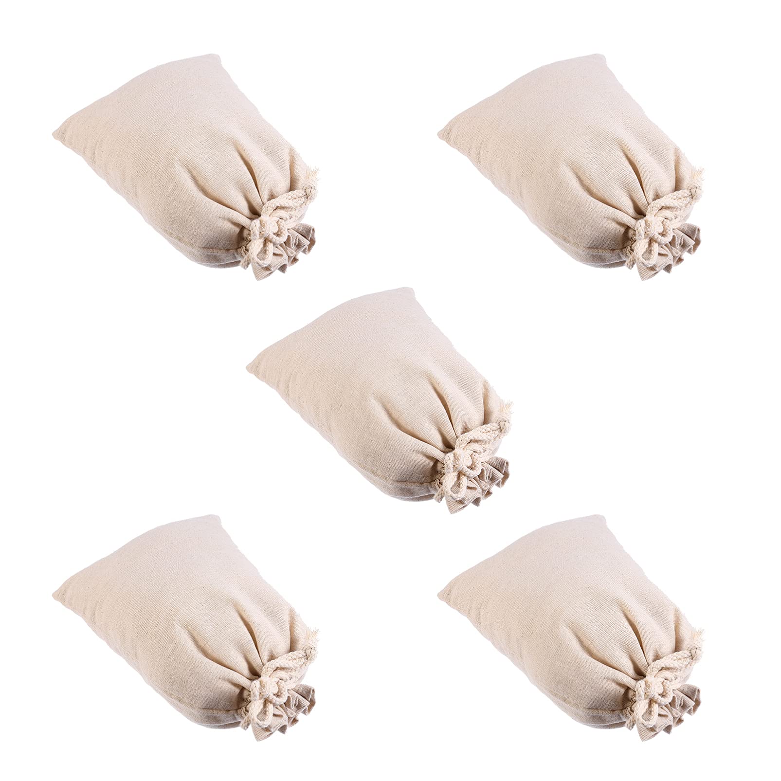 **Cabilock 5-Piece Linen Storage Bags Set - Organic Drawstring Bags for Produce, Vegetables, Jewelry & Travel Accessories - Rustic Burlap Pouches for Home, Kitchen & On-the-Go Storage**