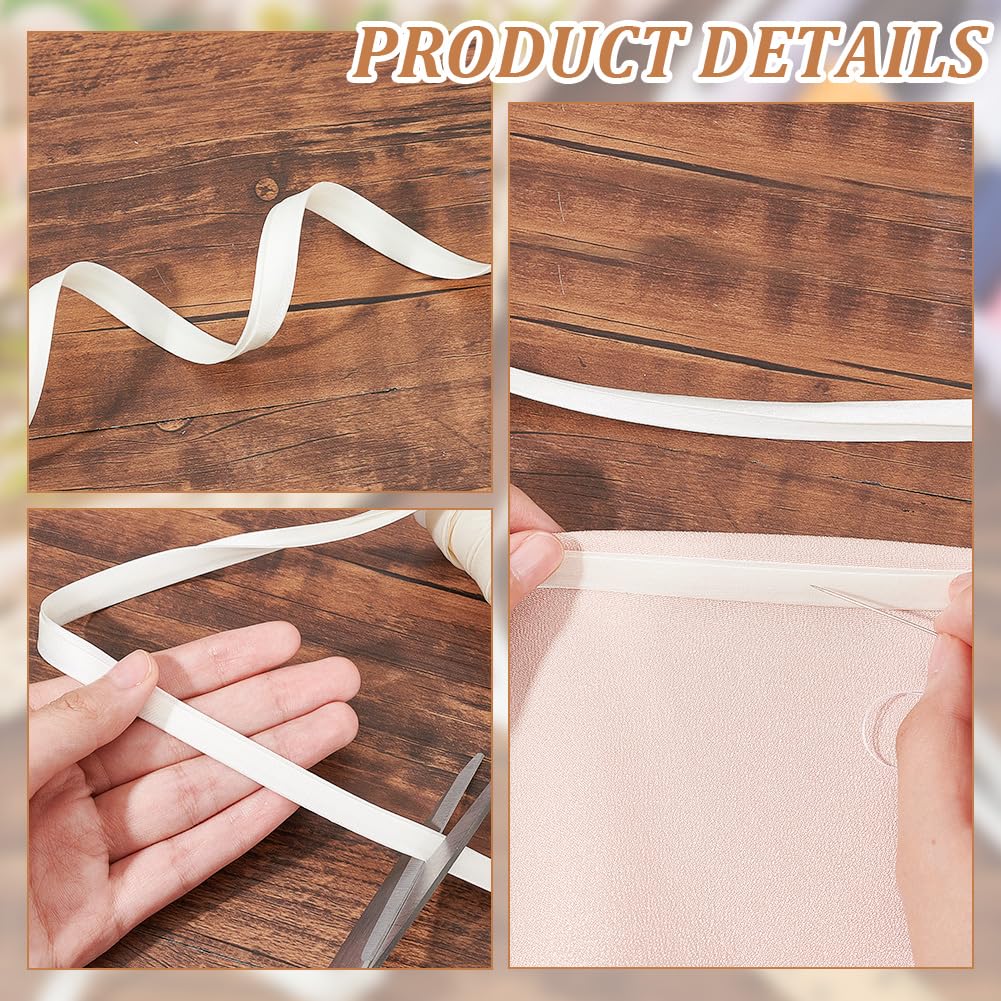 BENECREAT 13.5 Yards Double Fold Bias Tape - 3/8 Inch Cotton Fabric Piping for Sewing, Quilting & DIY Crafts | Perfect for Seam Binding, Carpet Edges & Home Decor Projects | Beige Bias Binding Tape for Professional & Creative Sewing Applications