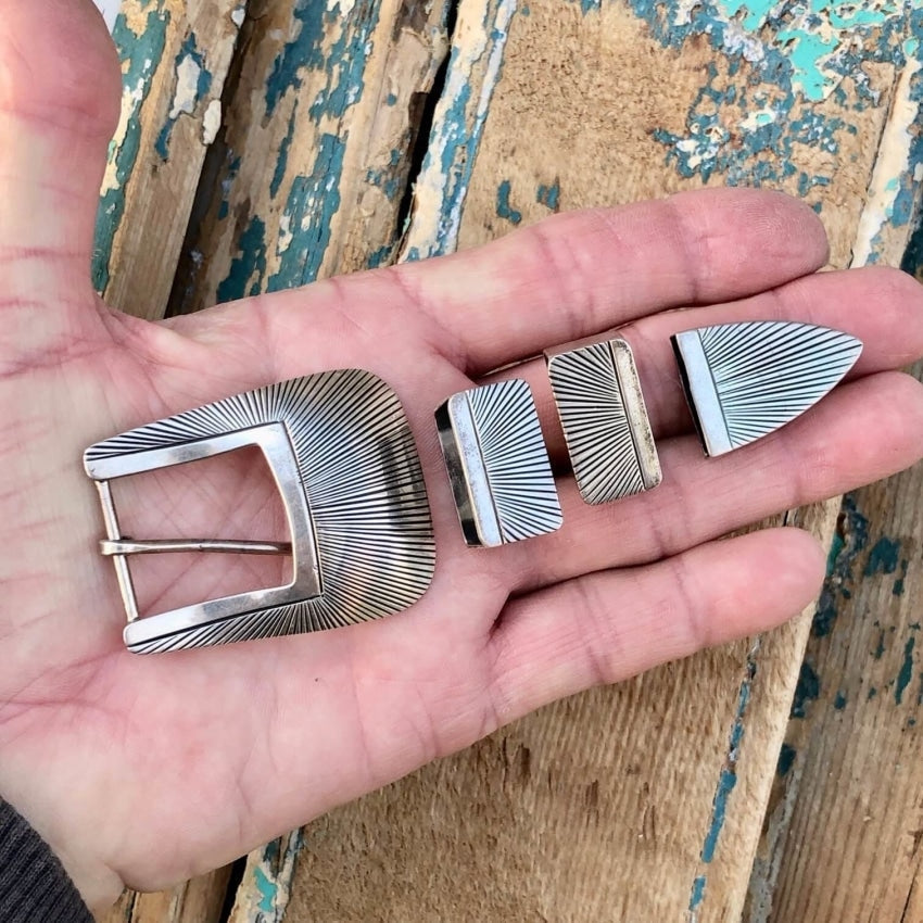 Sterling Silver Ranger Buckle Set - Navajo & Uncle Sam Western Style Belt Buckle for Men | Perfect for Cowboy Boots, Jeans & Western Fashion Outfits