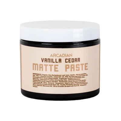 Arcadian Vanilla Cedar Matte Paste for Men - Strong Hold & Natural Finish - Perfect for Styling & Everyday Grooming