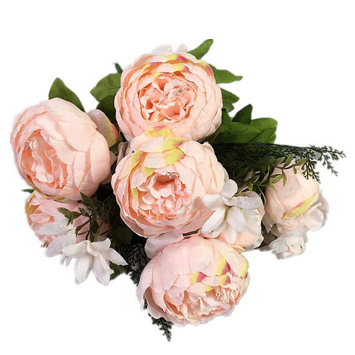 Vintage Artificial Peony Silk Flowers Bouquet - Spring Nude Pink Wedding Bridal Bouquet for Home, Party, Festival & Bar Decorations - Perfect for Weddings, Bridal Showers, and Home Décor