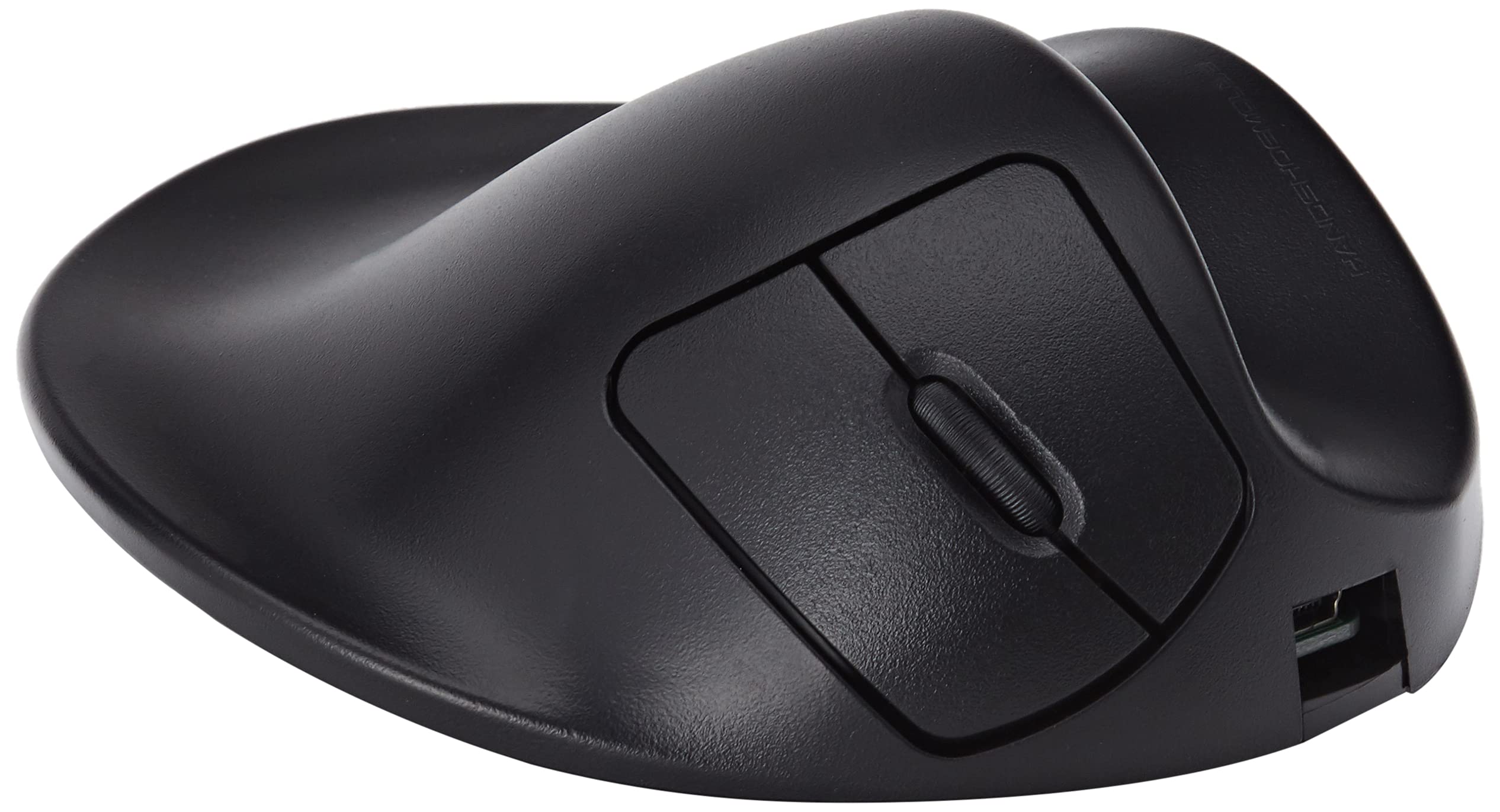 Hippus M2WB-LC Ergonomic Wired Mouse for Right Hand - Medium Size Black Computer Mouse with Light Click Technology | Perfect for Office Work, Gaming & Long Computing Sessions