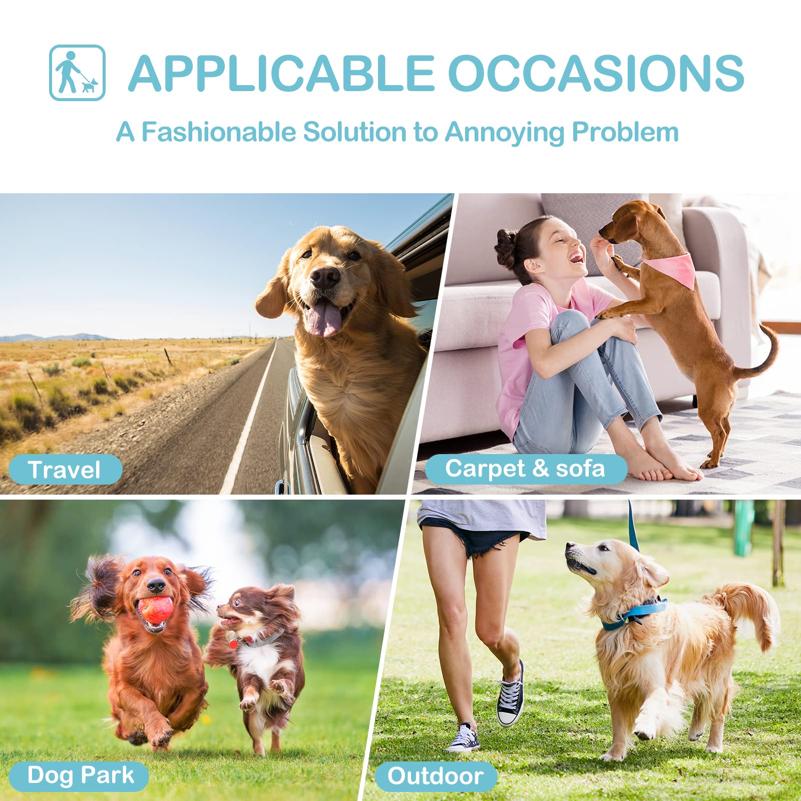 Avont 3 Pack Washable Female Dog Diapers - Reusable Pet Diapers for Heat Cycle & Incontinence (XS/6-8.5