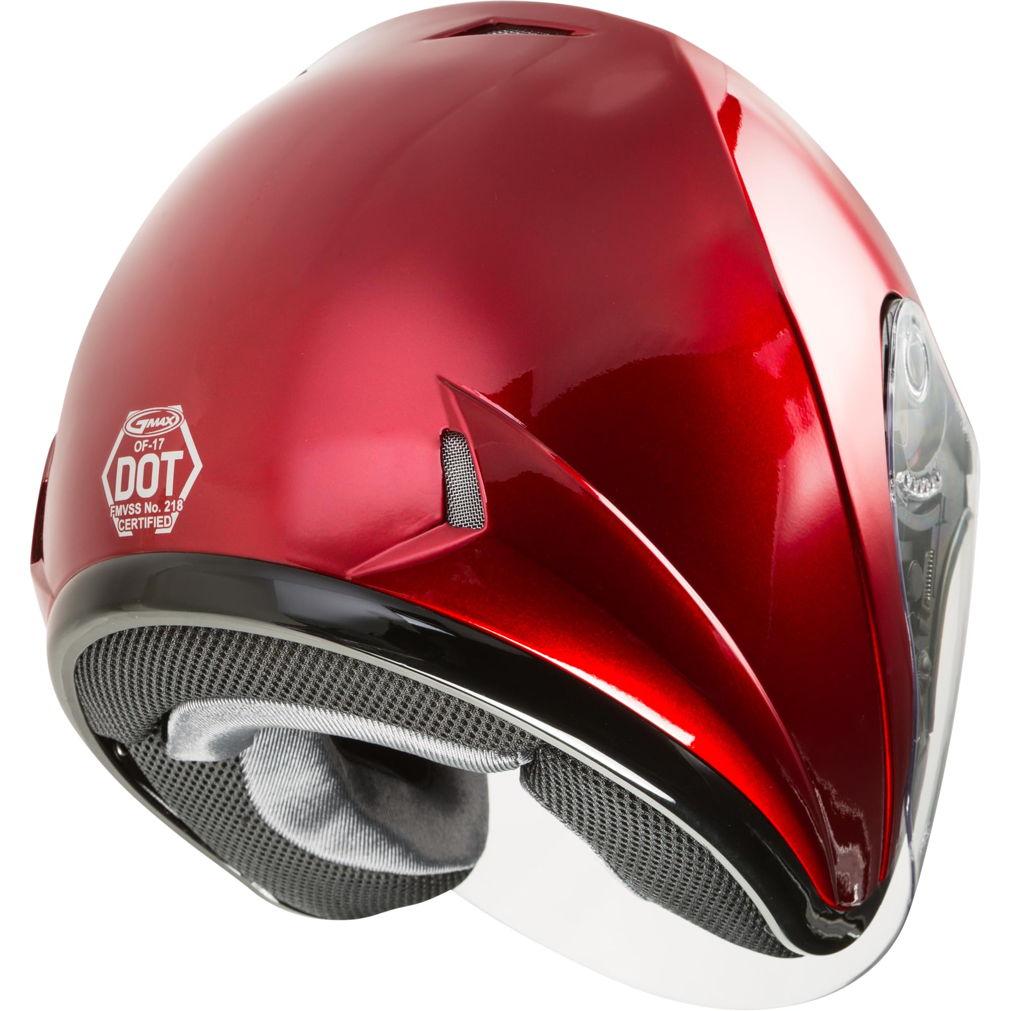 GMAX OF-17 Motorcycle Helmet (Candy Red, Large) - FMVSS 218 Certified DOT Approved Full Face Helmet for Cruiser, Street & Commuter Riding - Comfortable & Safe Bike Gear for Men & Women